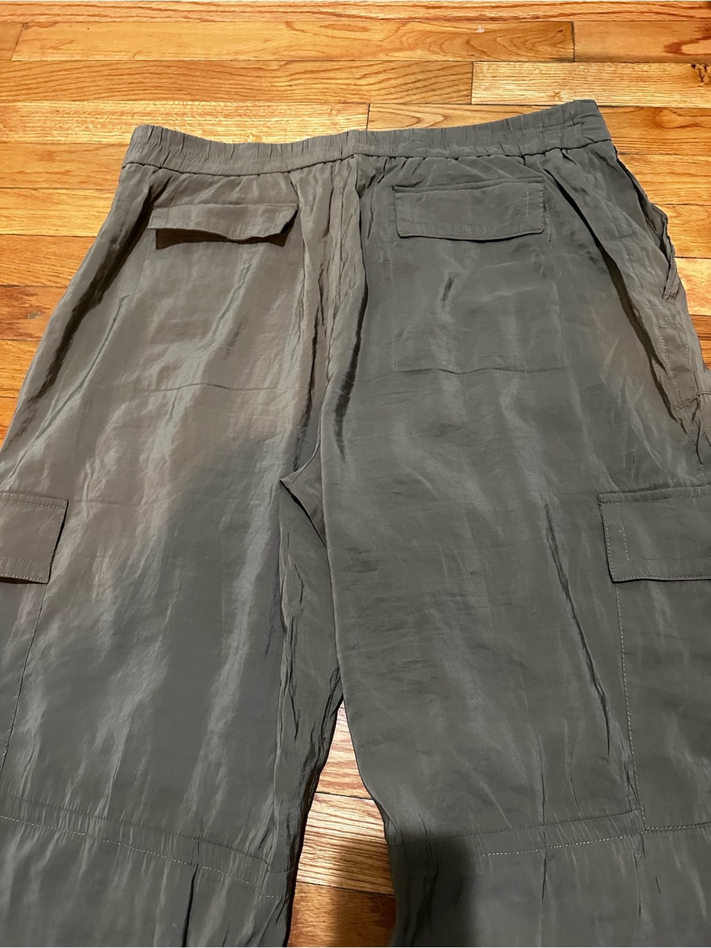 Maison D’ Amelie Green Pants Cargo Wide Leg High Waisted Modal Lightweight XL - Picture 8 of 8
